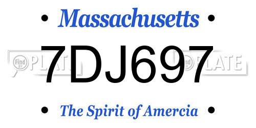 7DJ697 Massachusetts License Plate