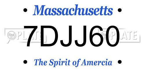 7DJJ60 Massachusetts License Plate