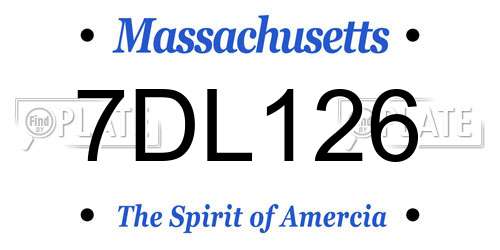 7DL126 Massachusetts License Plate