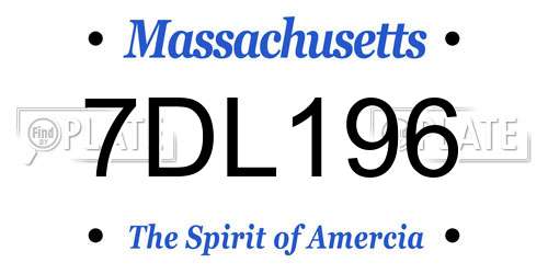 7DL196 Massachusetts License Plate
