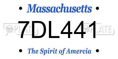 7DL441 Massachusetts License Plate
