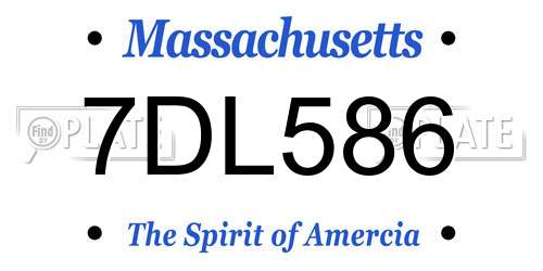 7DL586 Massachusetts License Plate