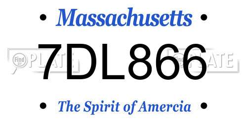 7DL866 Massachusetts License Plate