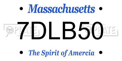 7DLB50 Massachusetts License Plate