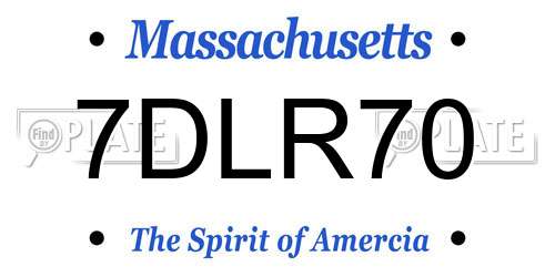 7DLR70 Massachusetts License Plate