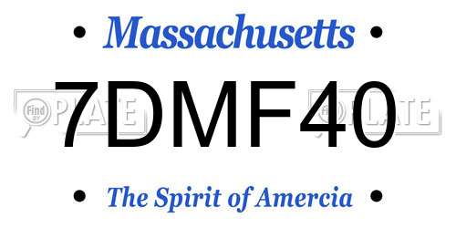 7DMF40 Massachusetts License Plate