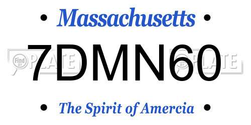 7DMN60 Massachusetts License Plate
