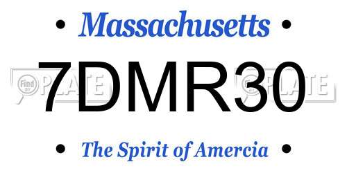 7DMR30 Massachusetts License Plate