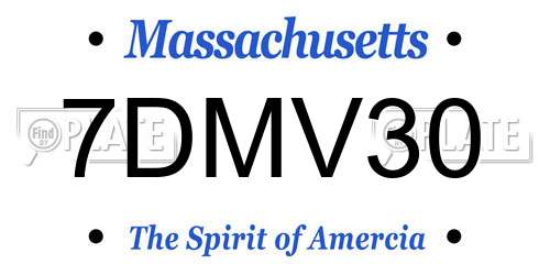 7DMV30 Massachusetts License Plate