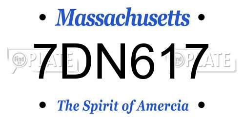 7DN617 Massachusetts License Plate