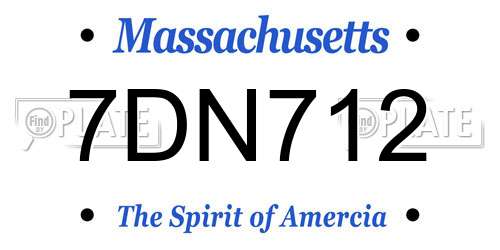 7DN712 Massachusetts License Plate