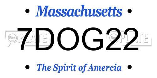 7DOG22 Massachusetts License Plate
