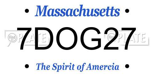 7DOG27 Massachusetts License Plate