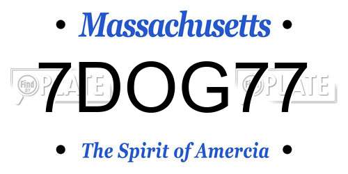 7DOG77 Massachusetts License Plate