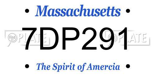 7DP291 Massachusetts License Plate