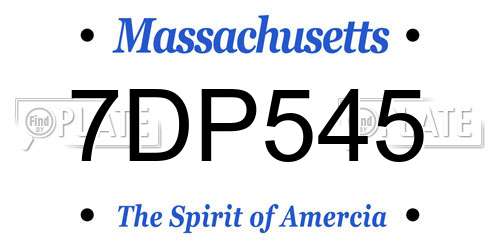 7DP545 Massachusetts License Plate