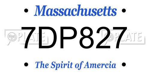 7DP827 Massachusetts License Plate