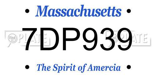 7DP939 Massachusetts License Plate