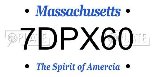 7DPX60 Massachusetts License Plate
