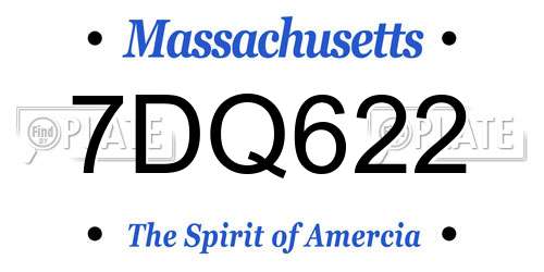 7DQ622 Massachusetts License Plate