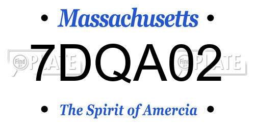 7DQA02 Massachusetts License Plate