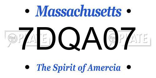 7DQA07 Massachusetts License Plate