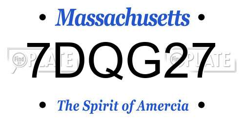 7DQG27 Massachusetts License Plate