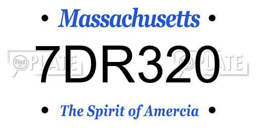 7DR320 Massachusetts License Plate