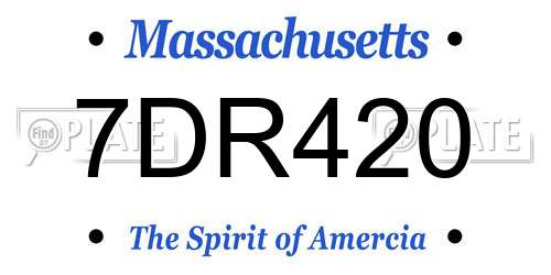 7DR420 Massachusetts License Plate