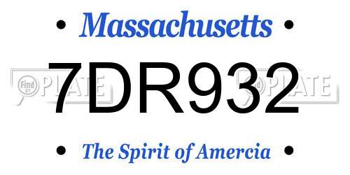 7DR932 Massachusetts License Plate