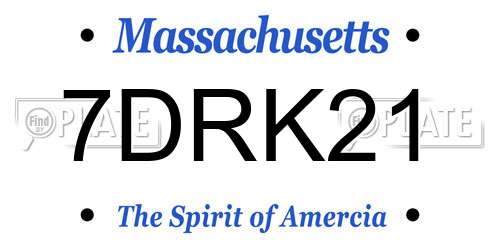 7DRK21 Massachusetts License Plate