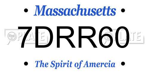 7DRR60 Massachusetts License Plate