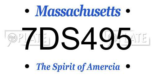 7DS495 Massachusetts License Plate