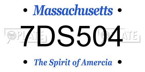 7DS504 Massachusetts License Plate