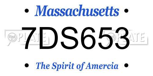 7DS653 Massachusetts License Plate