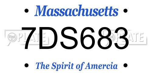 7DS683 Massachusetts License Plate