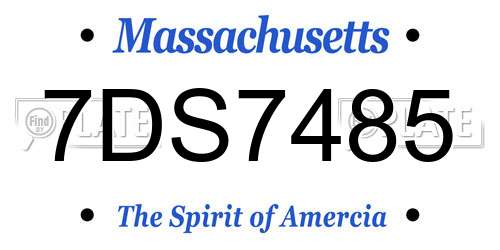 7DS7485 Massachusetts License Plate