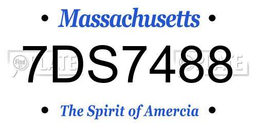 7DS7488 Massachusetts License Plate