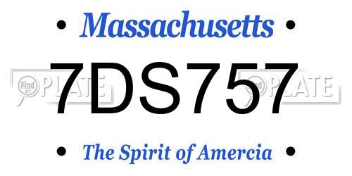 7DS757 Massachusetts License Plate