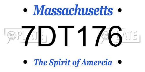 7DT176 Massachusetts License Plate