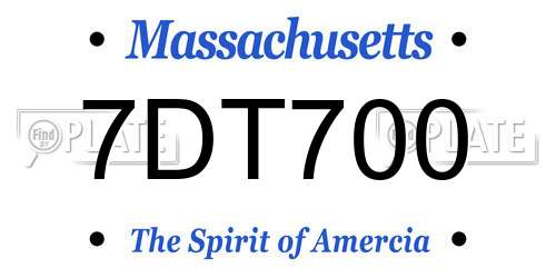 7DT700 Massachusetts License Plate