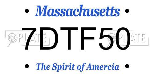 7DTF50 Massachusetts License Plate