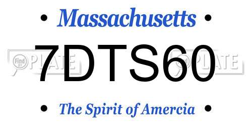 7DTS60 Massachusetts License Plate