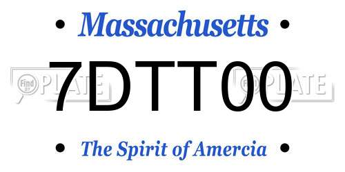 7DTT00 Massachusetts License Plate