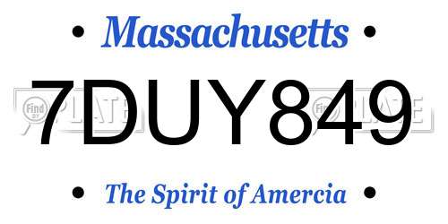 7DUY849 Massachusetts License Plate