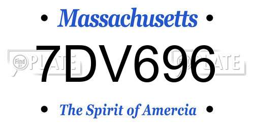 7DV696 Massachusetts License Plate