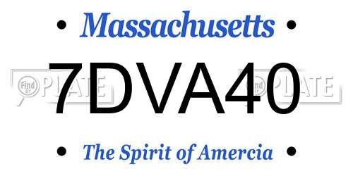7DVA40 Massachusetts License Plate