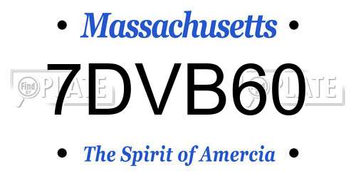 7DVB60 Massachusetts License Plate