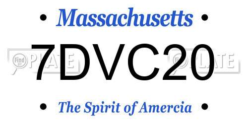 7DVC20 Massachusetts License Plate