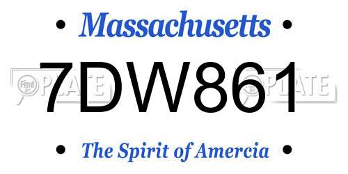 7DW861 Massachusetts License Plate